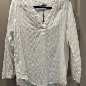 Prana Indra Top in soft white. Item has never been worn, but it has been washed.